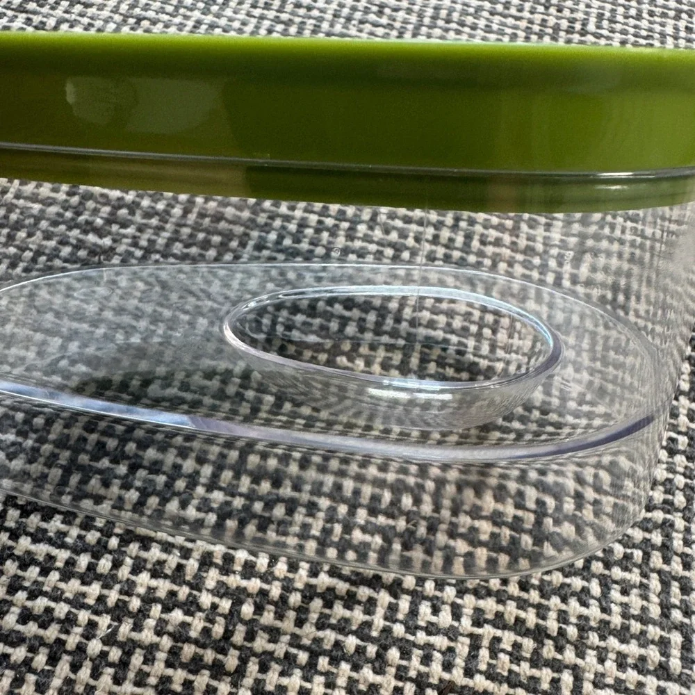 Avocado Food Storage Container Clear Plastic Freshness Saver with Green Lid
